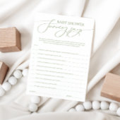 Whimsical Sage Green Baby shower Survey zegt Kaart