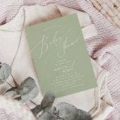 Whimsical Sage Green Couples Baby shower Kaart