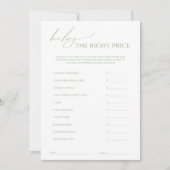 Whimsical Sage Green De juiste prijs Kaart (Voorkant)