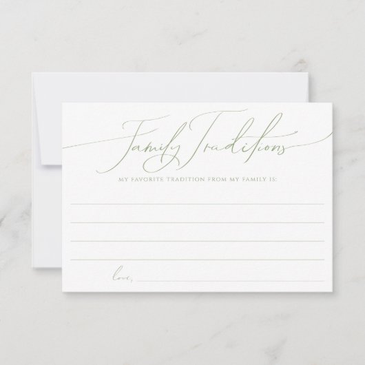 Whimsical Sage Green Family Traditions Kaart (Voorkant)