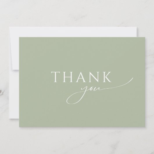 Whimsical Sage Green Flat Baby shower Bedankkaart (Voorkant)