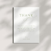 Whimsical Sage Green Flat Vertical Baby shower Bedankkaart
