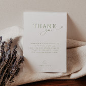 Whimsical Sage Green Flat Vertical Baby shower Bedankkaart