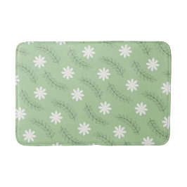 Whimsical Sage Green Floral Retro, vrolijk Badmat