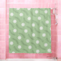 Whimsical Sage Green Floral Retro, vrolijk