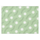 Whimsical Sage Green Floral Retro, vrolijk Tafelkleed (Voorkant (Horizontaal))