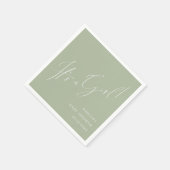 Whimsical Sage Green Het is een Meisje Baby shower Servet (Hoek)