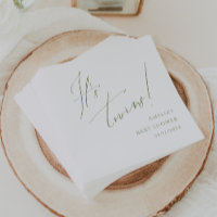 Whimsical Sage Green Het is Twins Douche Servetten