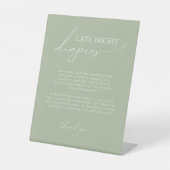 Whimsical Sage Green Late Night Luiers Reclamebord Met Voetstuk (Voorkant)