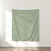 Whimsical Sage Green Mama als achtergrond Wandkleed