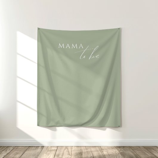 Whimsical Sage Green Mama als achtergrond Wandkleed