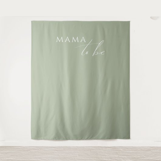 Whimsical Sage Green Mama als achtergrond Wandkleed (Voorkant)