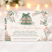 Whimsical Sage Green New Chapter Books Baby shower Informatiekaartje