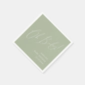 Whimsical Sage Green Oh Baby shower servetten (Hoek)