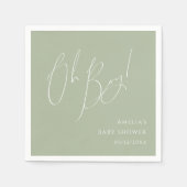 Whimsical Sage Green Oh Boy Baby shower Servet (Voorkant)