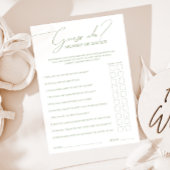 Whimsical Sage Green Raad wie mama of papa Kaart