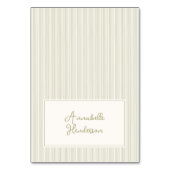 Whimsical Sage Green Stripes Place Cards Kaart (Voorkant)