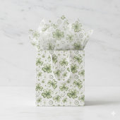 Whimsical Sage Green Watercolor Shamrock  Tissuepapier