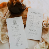 Whimsical Sage Green Wedding Programma Programmakaart