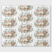 Whimsical Sage Green Woodland Forest Animals Cadeaupapier (Vlak)