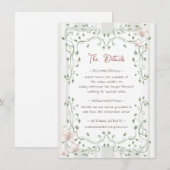 Whimsical Sage Greenery Wedding Informatiekaartje (Voorkant / Achterkant)