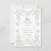 Whimsical Sage Greenery Wedding RSVP Kaartje (Voorkant)