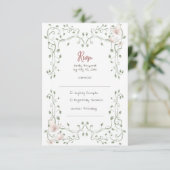 Whimsical Sage Greenery Wedding RSVP Kaartje (Staand voorkant)