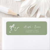 Whimsical Sage Groen Bruiloft Retouradres Label (Insitu)