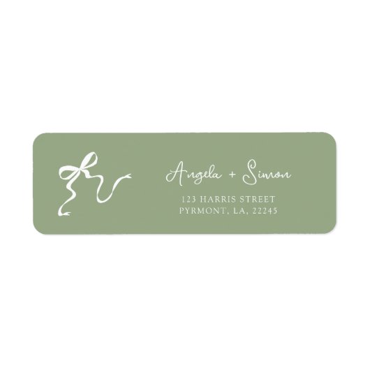 Whimsical Sage Groen Bruiloft Retouradres Label (Voorkant)