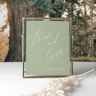 Whimsical Sage Groene Baby shower Boeken en gesche Poster