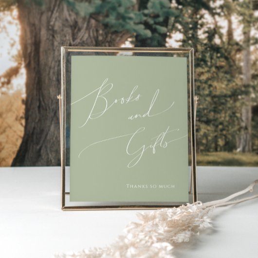 Whimsical Sage Groene Baby shower Boeken en gesche Poster