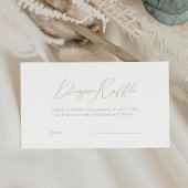 Whimsical Sage Groene Baby shower Luier Raffle Informatiekaartje