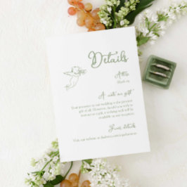 Whimsical Sage Groene Bijlagekaart Informatiekaartje