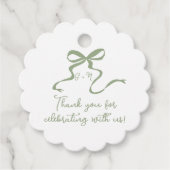 Whimsical Sage Groene Bruiloft Favor Label (Voorkant)