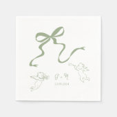 Whimsical Sage Groene Bruiloft Servet (Voorkant)