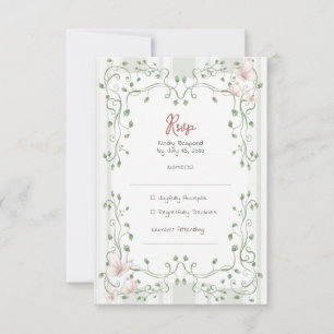 Whimsical Sage Groene Huwelijk RSVP Kaartje