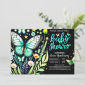 Whimsical Sage Groene Vlinder Baby shower Kaart (Staand voorkant)