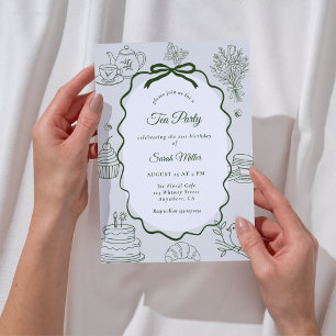 Whimsical Sage Hand Getekende Volwassene Verjaarda Kaart