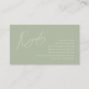 Whimsical Sage QR-codes Baby shower Enclosure Kaar Informatiekaartje