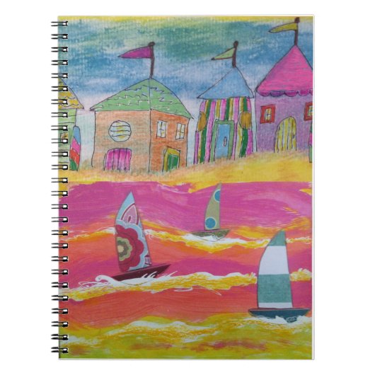 Whimsical Sailboats and Beach Huts Notitieboek (Voorkant)