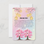 Whimsical Sakura Cherry Blossom Tree Baby shower Bedankkaart (Voorkant)
