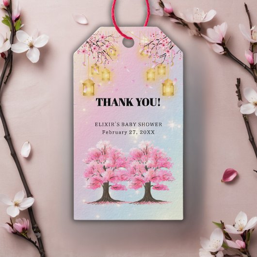 Whimsical Sakura Cherry Blossom Tree Baby shower Cadeaulabel