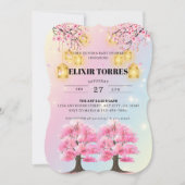 Whimsical Sakura Cherry Blossom Tree Baby shower Kaart (Voorkant)