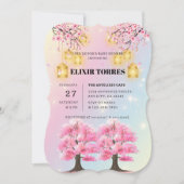 Whimsical Sakura Cherry Blossom Tree Baby shower Kaart (Voorkant)