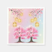 Whimsical Sakura Cherry Blossom Tree Baby shower Servet (Voorkant)