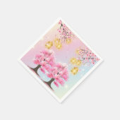 Whimsical Sakura Cherry Blossom Tree Baby shower Servet (Hoek)