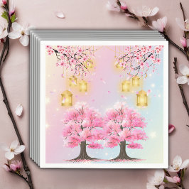 Whimsical Sakura Cherry Blossom Tree Baby shower Servet