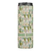Whimsical Saliegroene Bloemige Gepersonaliseerde  Thermosbeker (Achterkant)