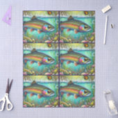 Whimsical Salmon Fish with Florals – Decoupage Tissuepapier (Craft)