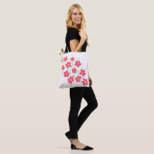 Whimsical Salmon Flowers Tote Bag (Op model)